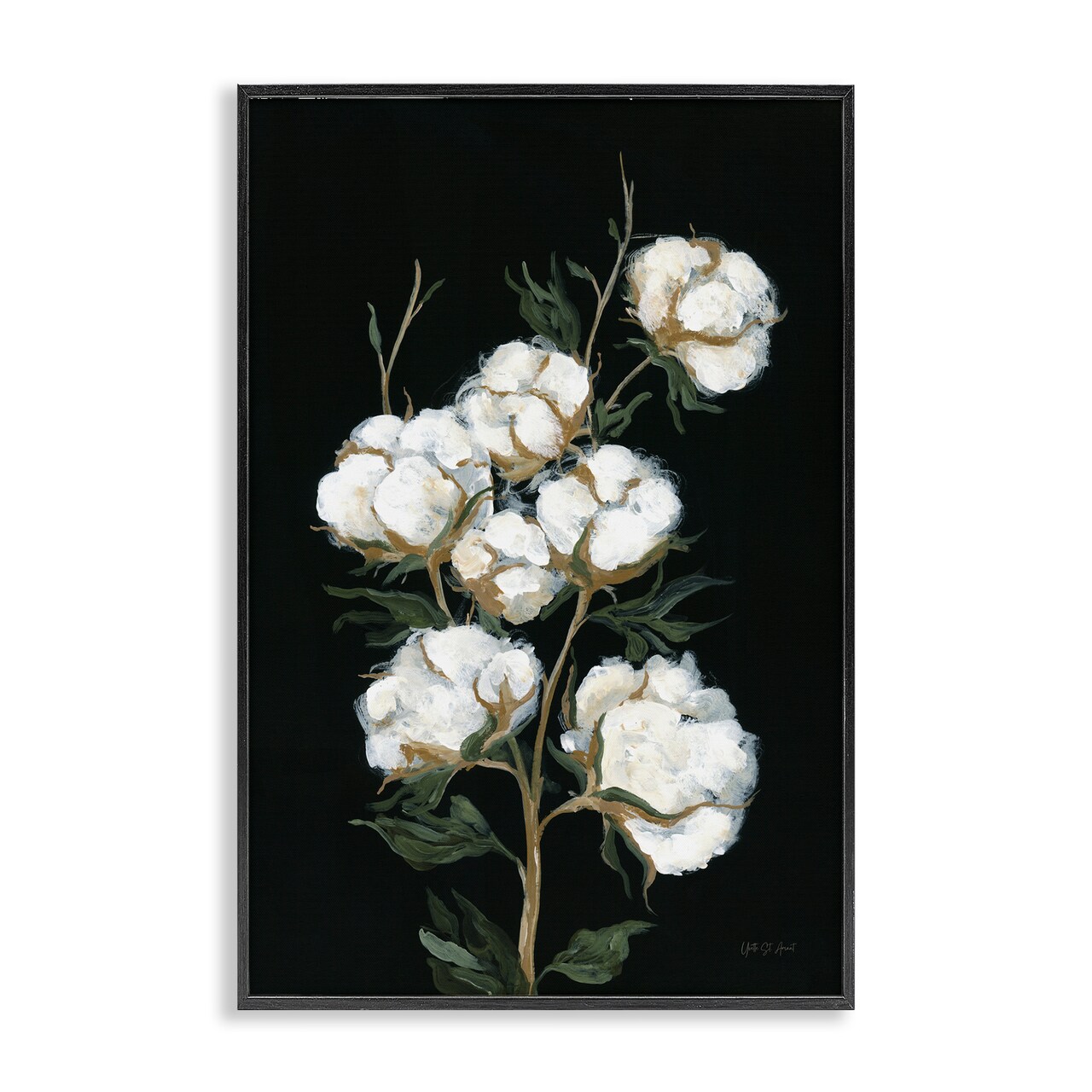 Stupell Industries Vintage Stems of Cotton Framed Giclee Wall Art Design by Yvette St. Amant